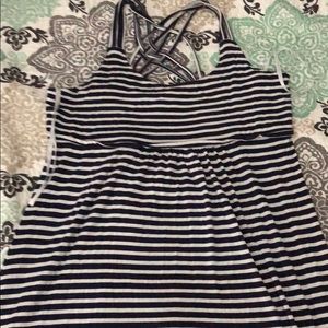 Blue and white maxi dress